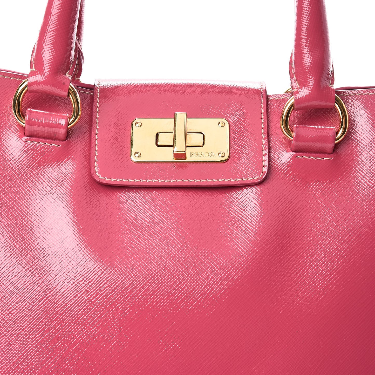 Saffiano Vernice Turn Lock Shopping Tote Peonia