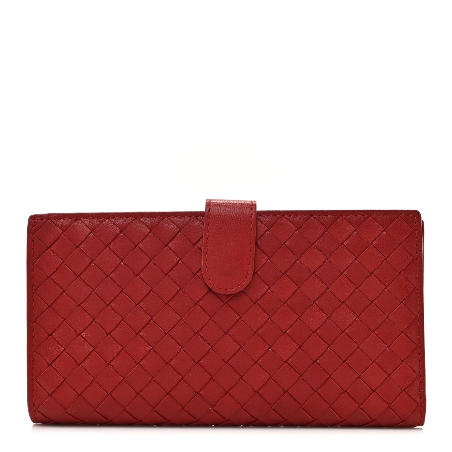Nappa Intrecciato Continental Flap Wallet Red