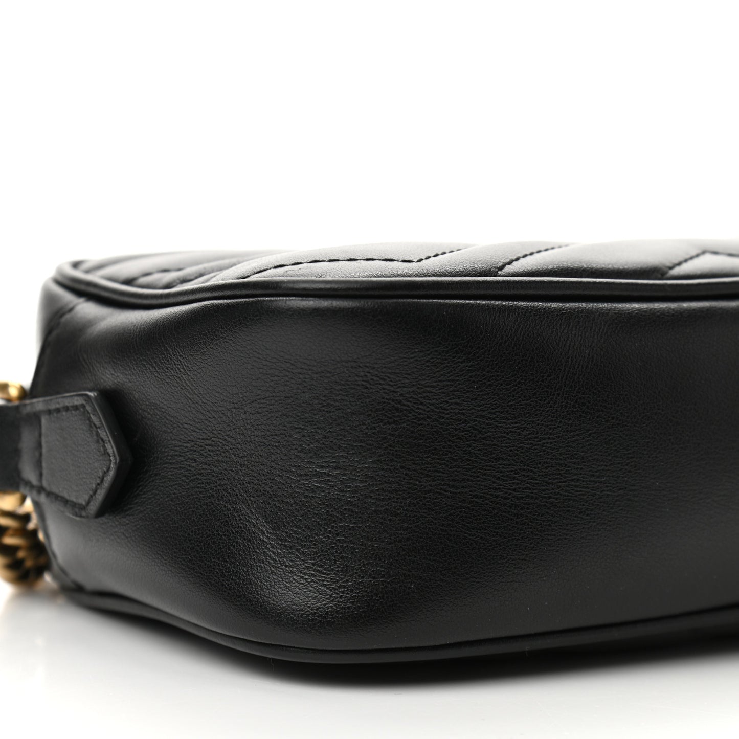 Calfskin Matelasse Mini GG Marmont Chain Shoulder Bag Black
