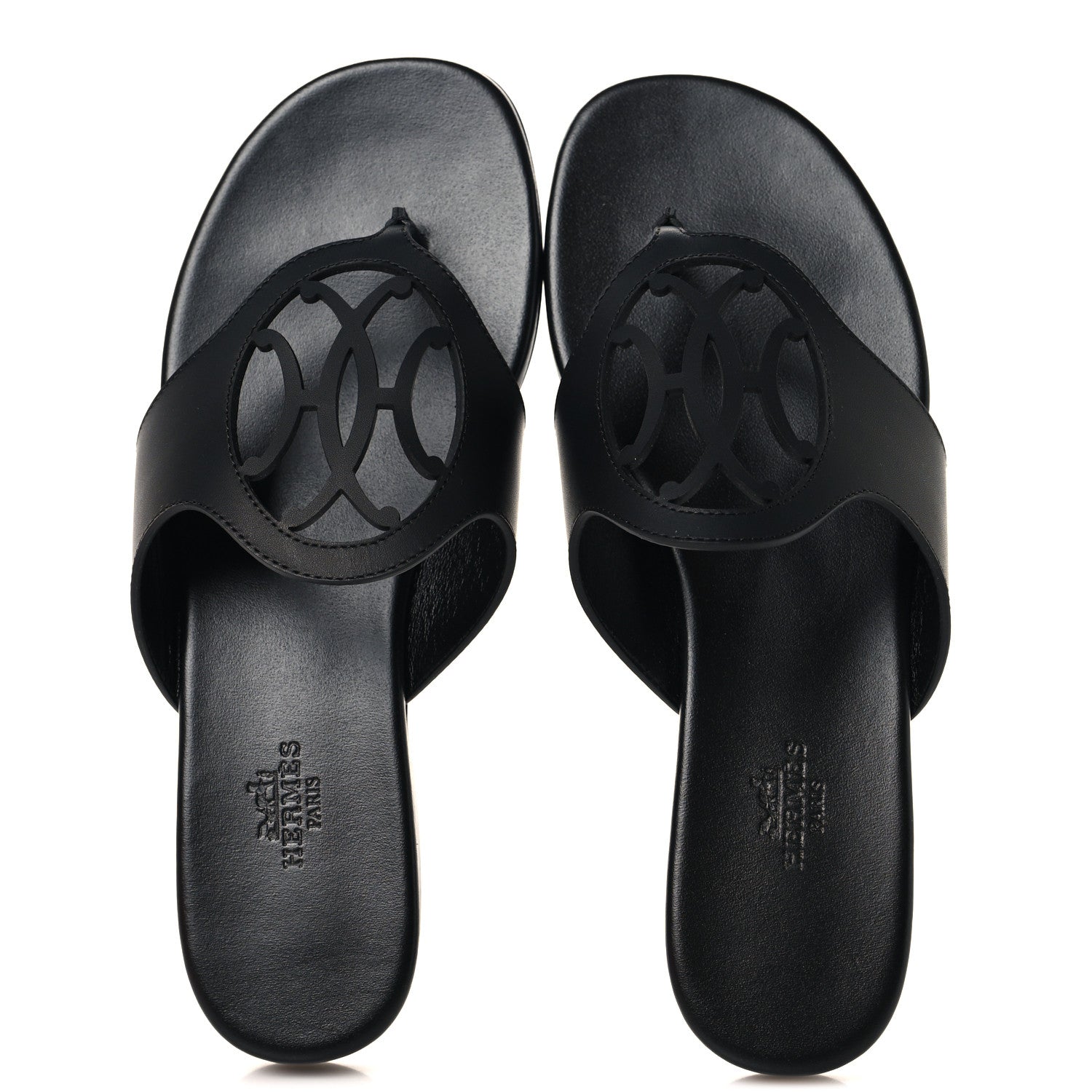 Hermes Calfskin Womens Mage Sandals 38 Black 2 of 10
