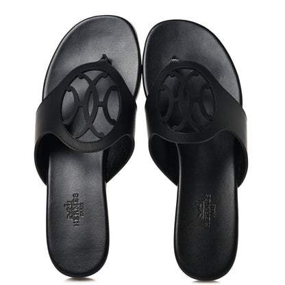 Hermes Calfskin Womens Mage Sandals 38 Black 2 of 10