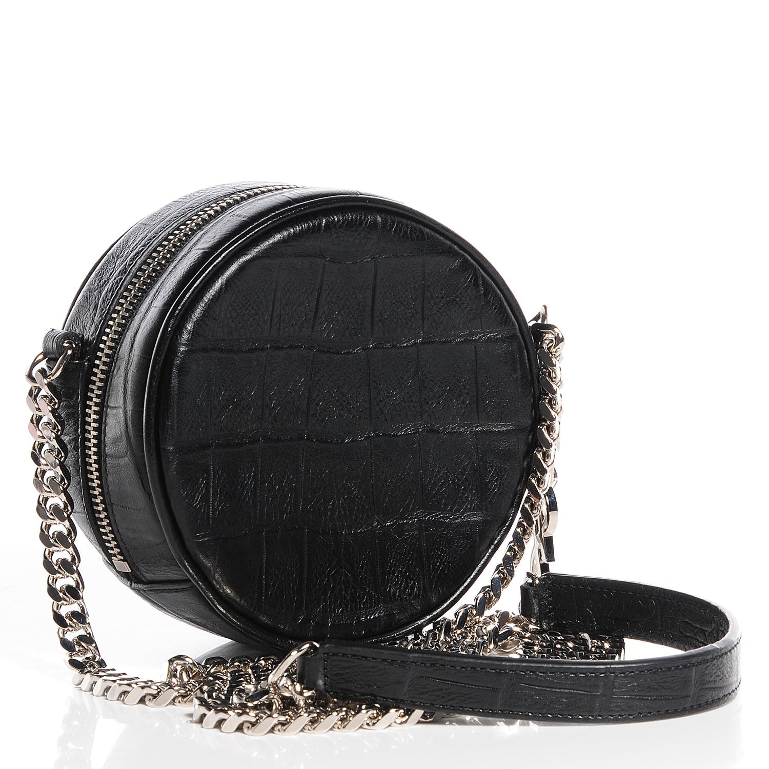 Saint Laurent Bubble Croc-Effect Leather Small Crossbody Black 3 of 8