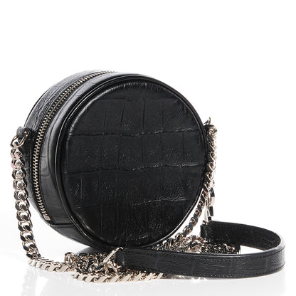Saint Laurent Bubble Croc-Effect Leather Small Crossbody Black 3 of 8