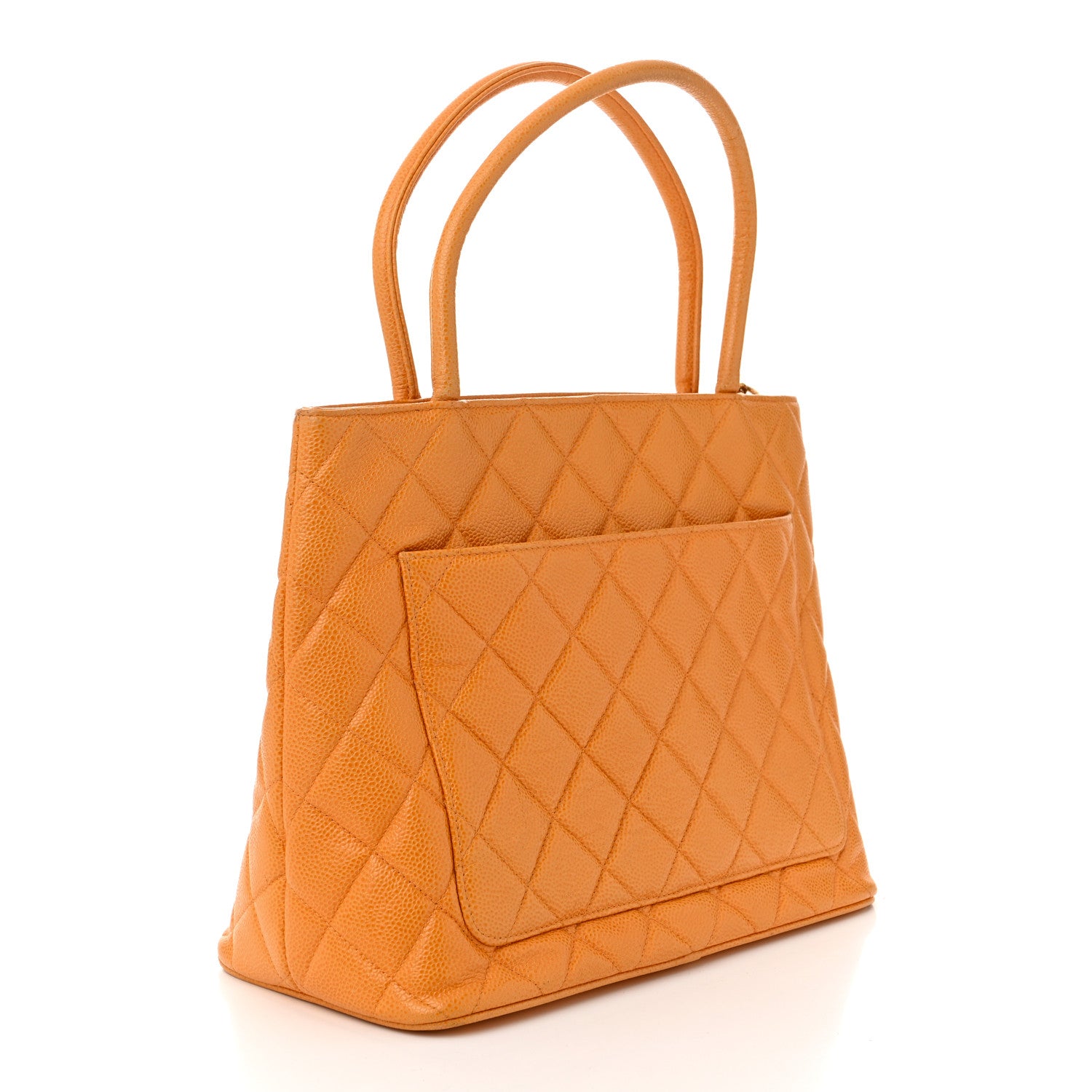 Chanel Caviar Quilted Medallion Tote Yellow 3 of 11