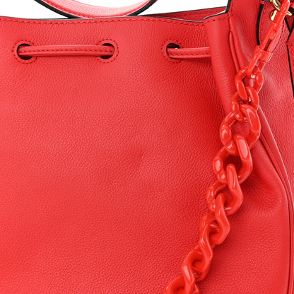 Versace Grained Calfskin La Medusa Bucket Bag Red 15 of 15