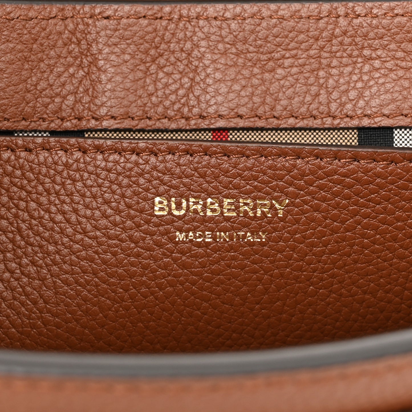 Calfskin Vintage Check Note Crossbody Bag Malt Brown