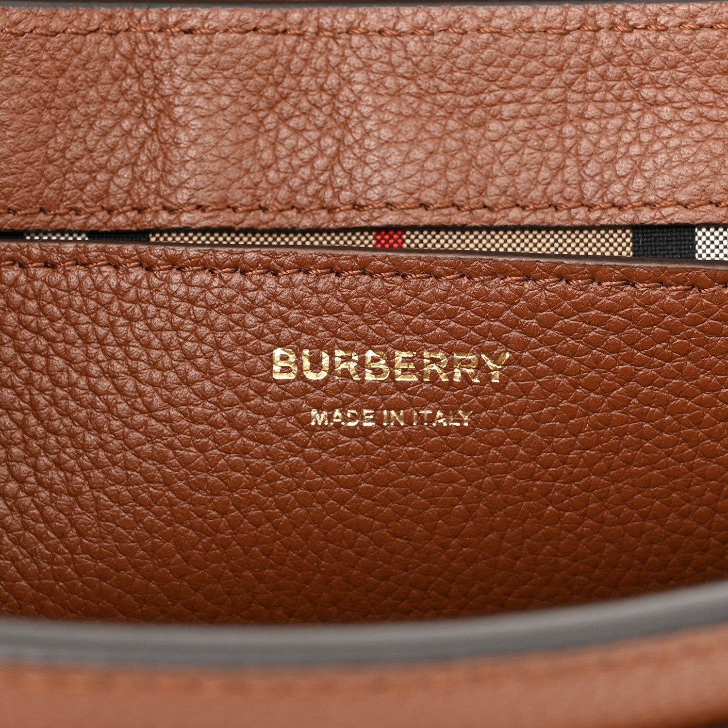 Burberry Calfskin Vintage Check Note Crossbody Bag Malt Brown 6 of 11