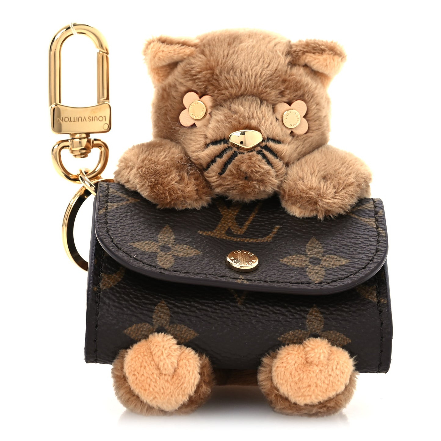 Monogram Cute Cat Pouch Earphones Case