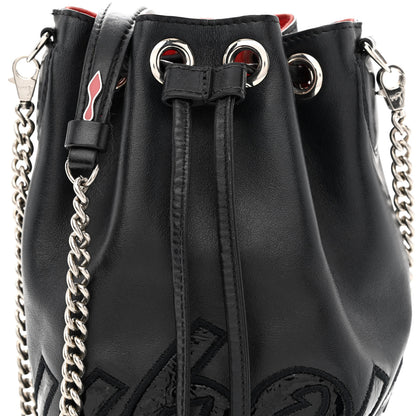 Christian Louboutin Calfskin Sequin Marie Jane Bucket Black 7 of 13