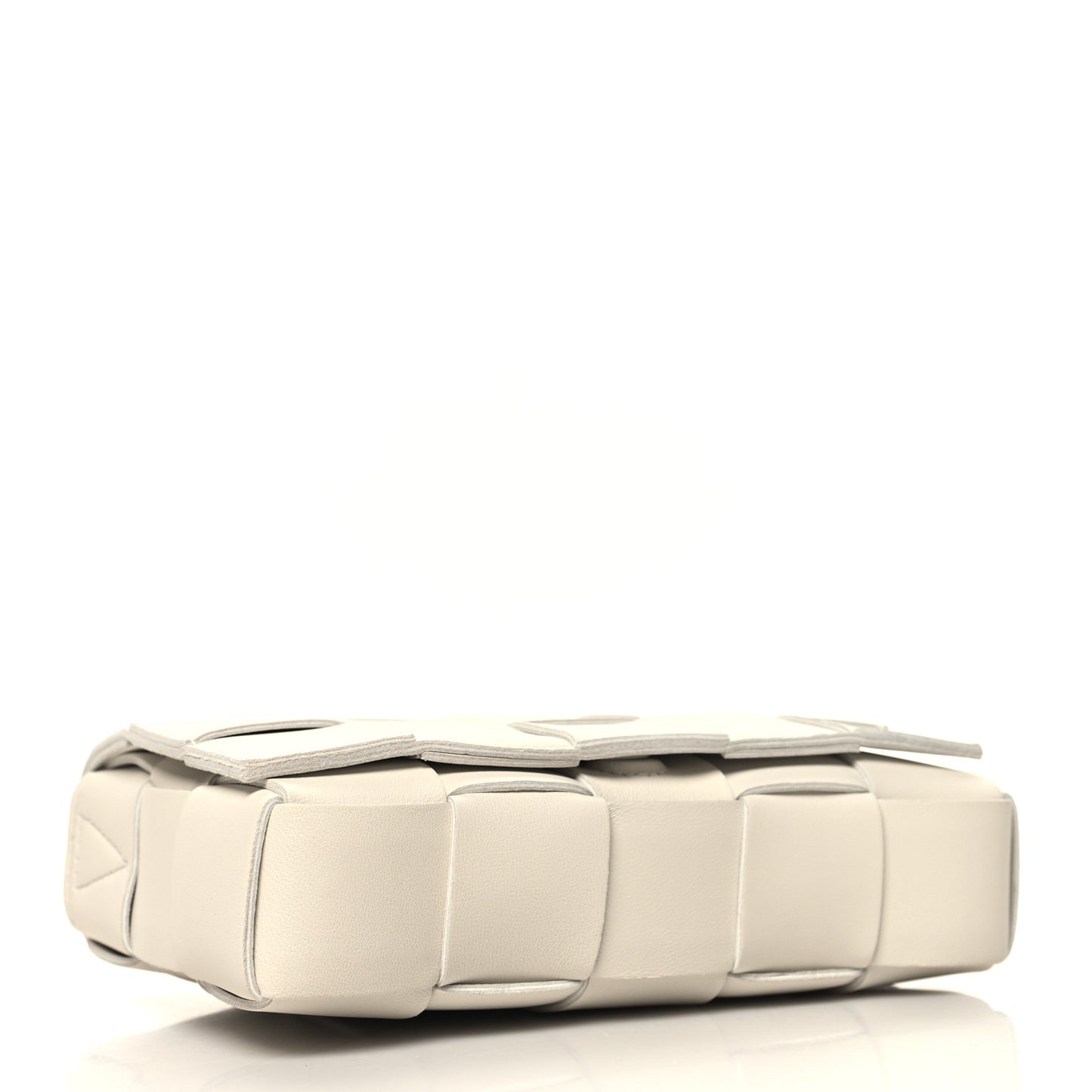 Lambskin Maxi Intrecciato Small Cassette Crossbody Bag White