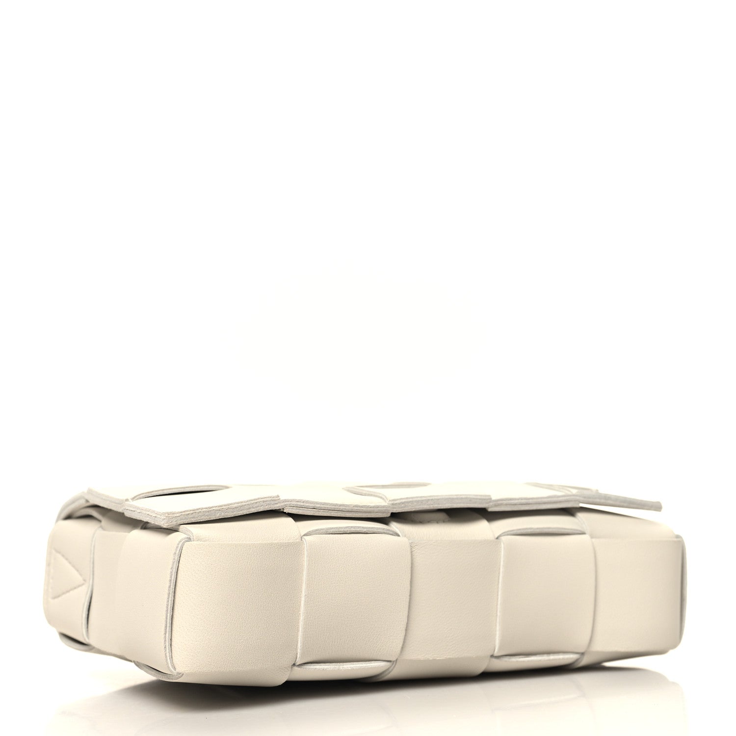 Bottega Veneta Lambskin Maxi Intrecciato Small Cassette Crossbody Bag White 4 of 11