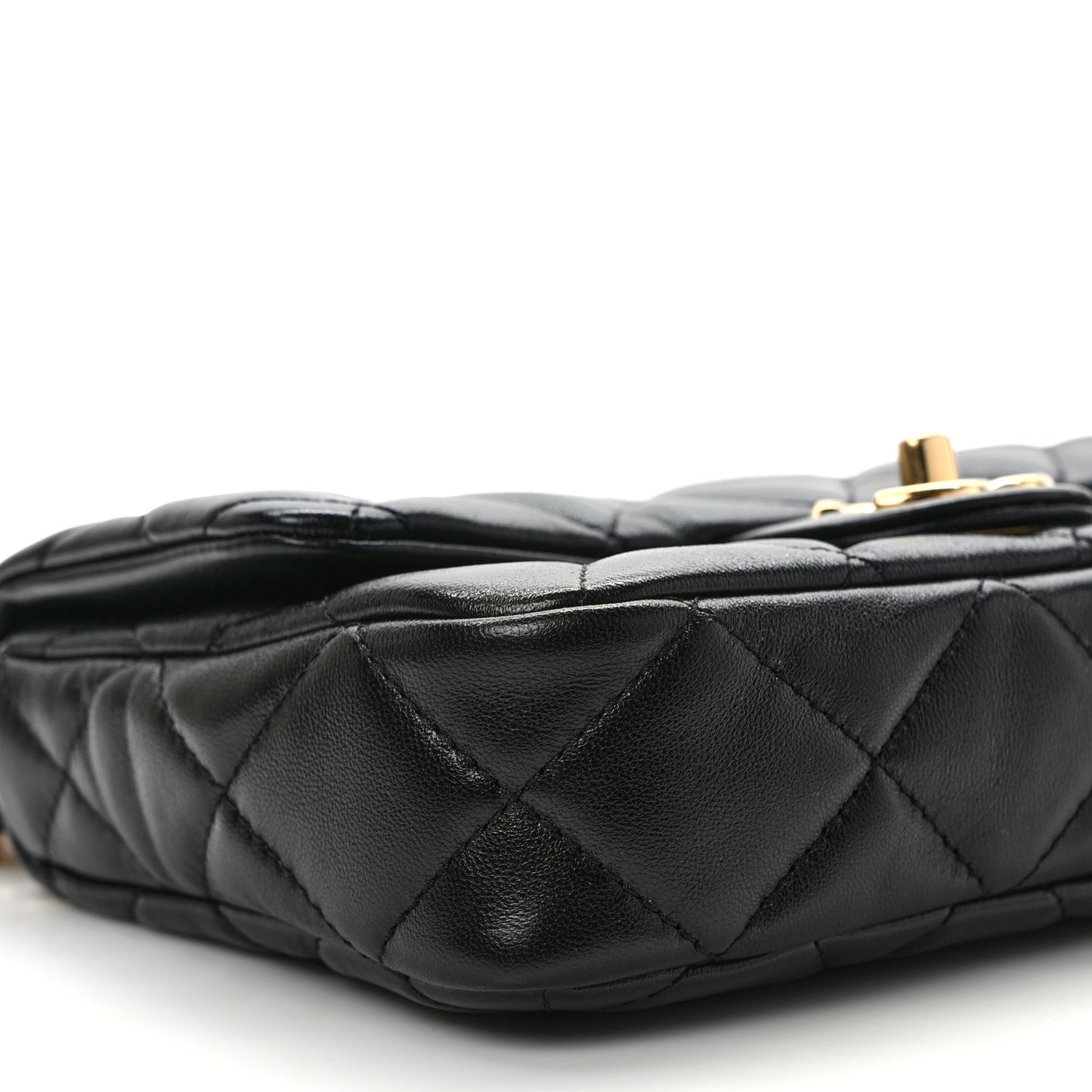 Lambskin Quilted Small Funky Town Flap Black