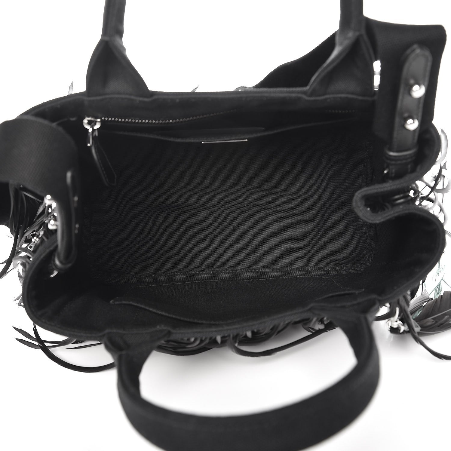 Prada Canvas Canapa Small Piume Tote Nero Black 6 of 8