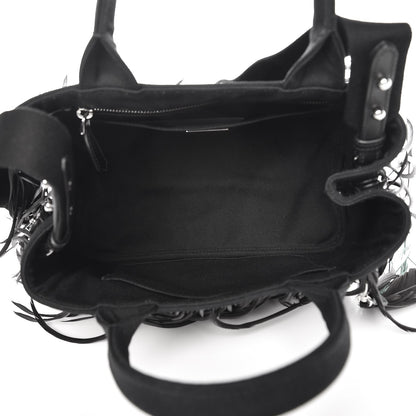 Prada Canvas Canapa Small Piume Tote Nero Black 6 of 8
