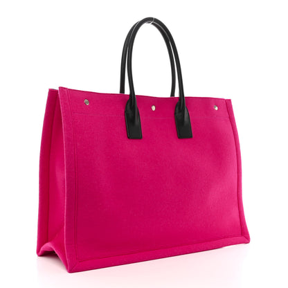 Saint Laurent Wool Rive Gauche Tote Fuchsia 3 of 10