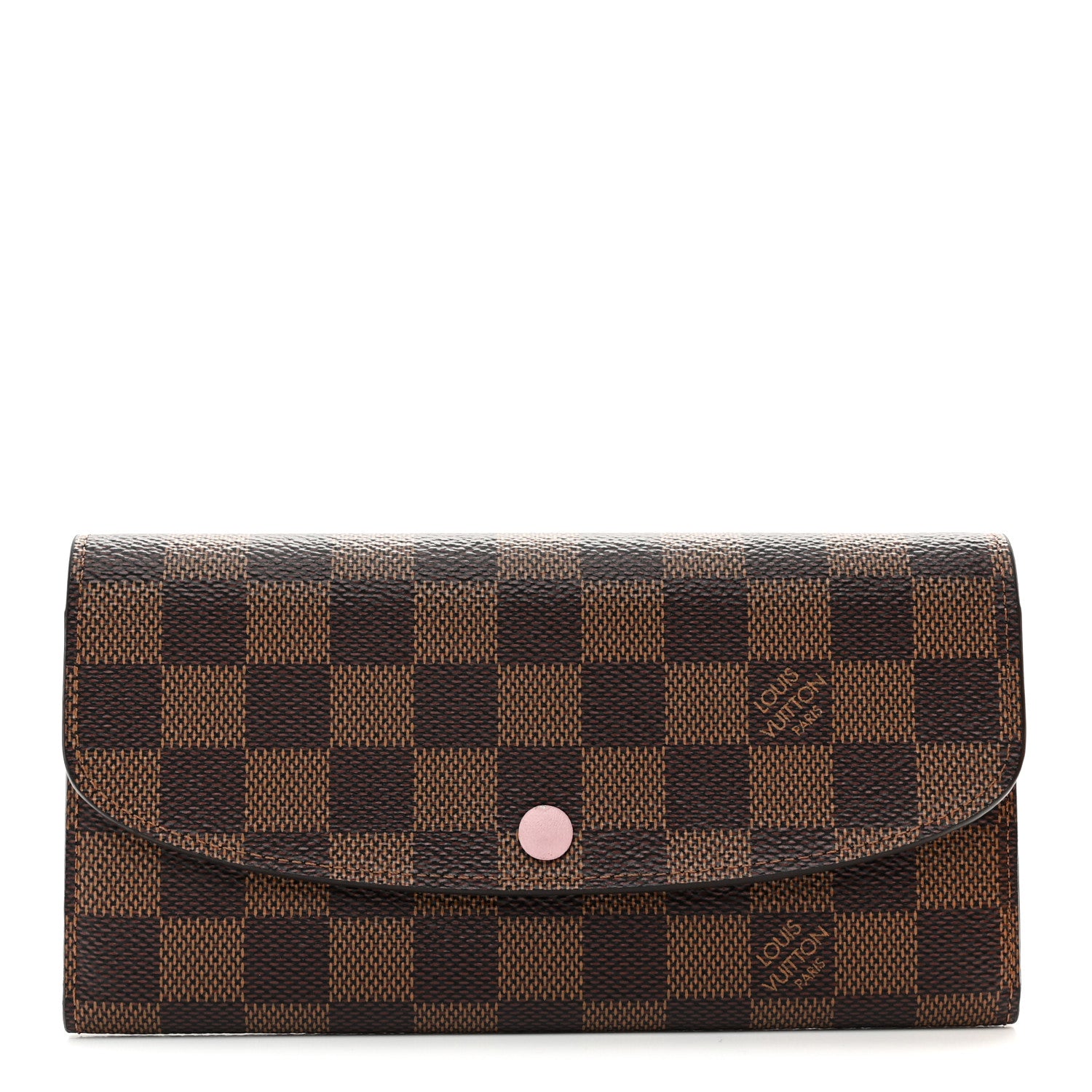 Louis Vuitton Damier Ebene Emilie Wallet Rose Ballerine 1 of 7