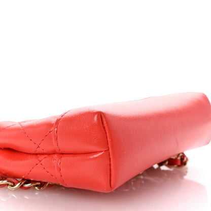 Chanel Shiny Lambskin Quilted Micro 31 Clutch With Chain Red 9 of 10