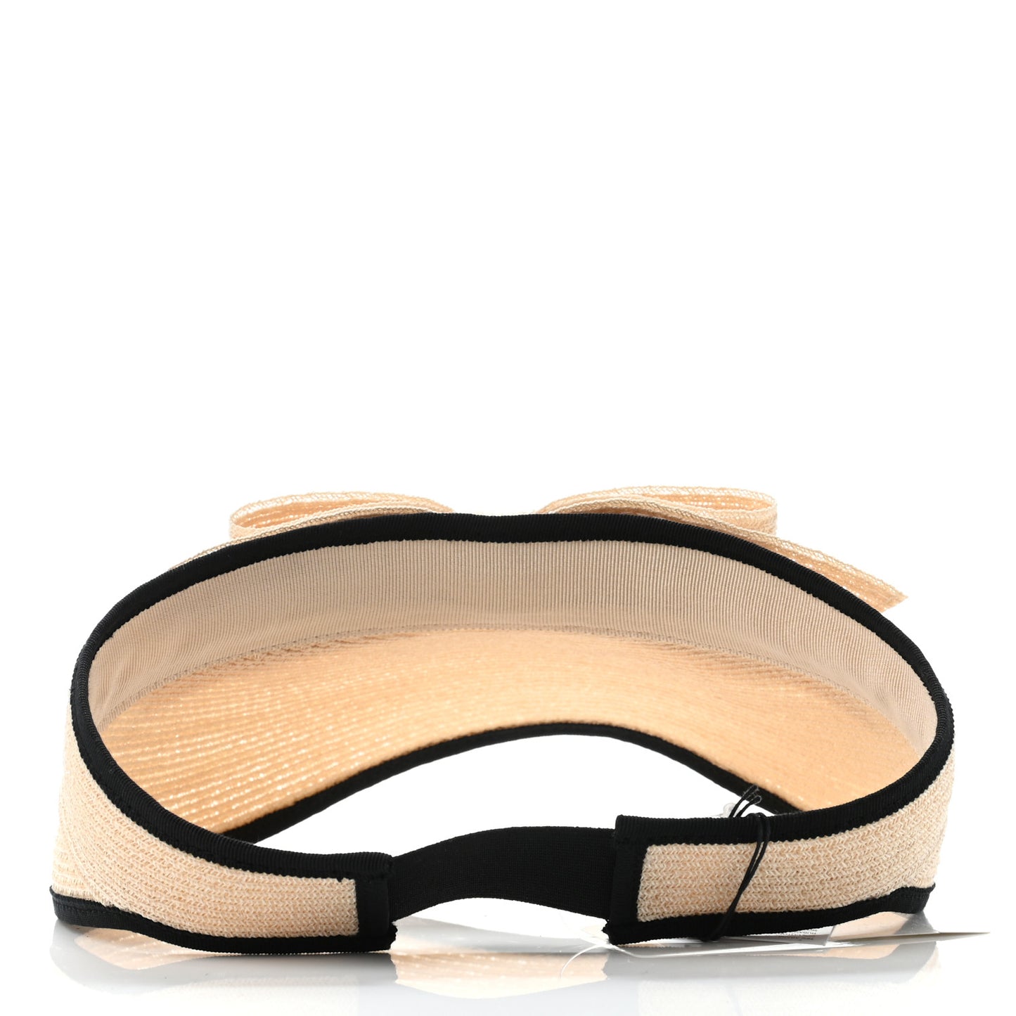 Straw Grosgrain Visor M Beige Black