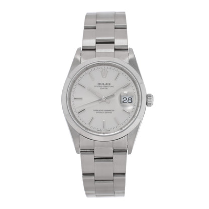 Rolex Stainless Steel 34mm Oyster Perpertual Date Watch Silver 15200 1 of 4