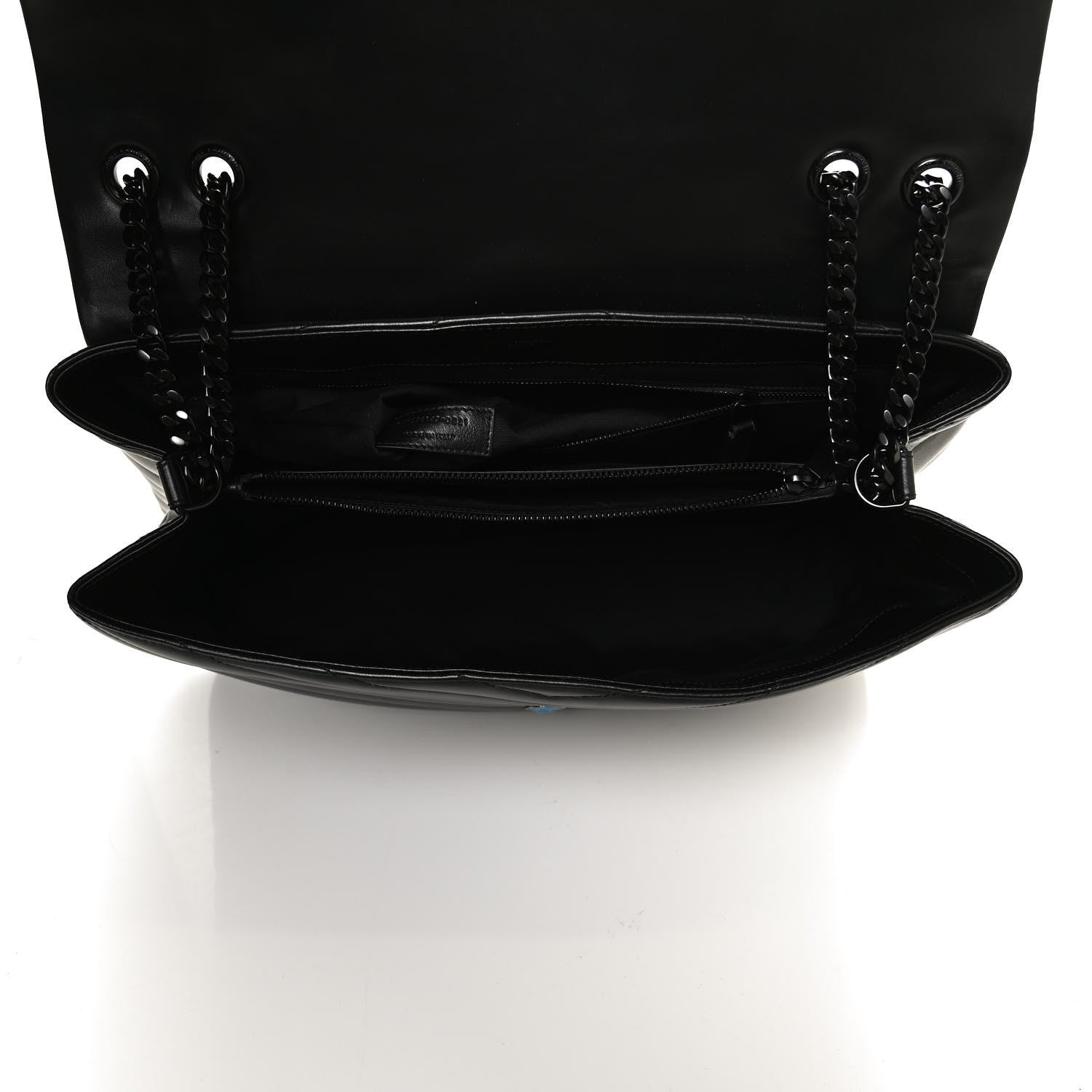 Saint Laurent Calfskin Y Quilted Monogram Large Loulou Chain Satchel Black 4 of 11