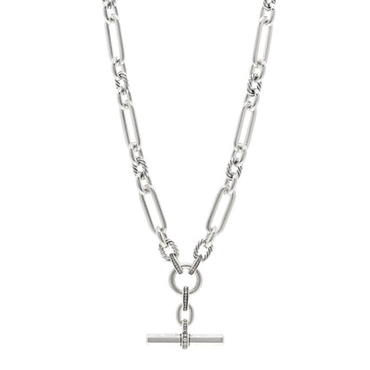 David Yurman Sterling Silver Diamond 9.8mm Lexington Chain Necklace 21" 1 of 4