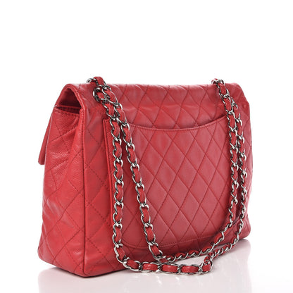 Chanel Washed Caviar Quilted Maxi Single Flap Fuchsia 3 of 7