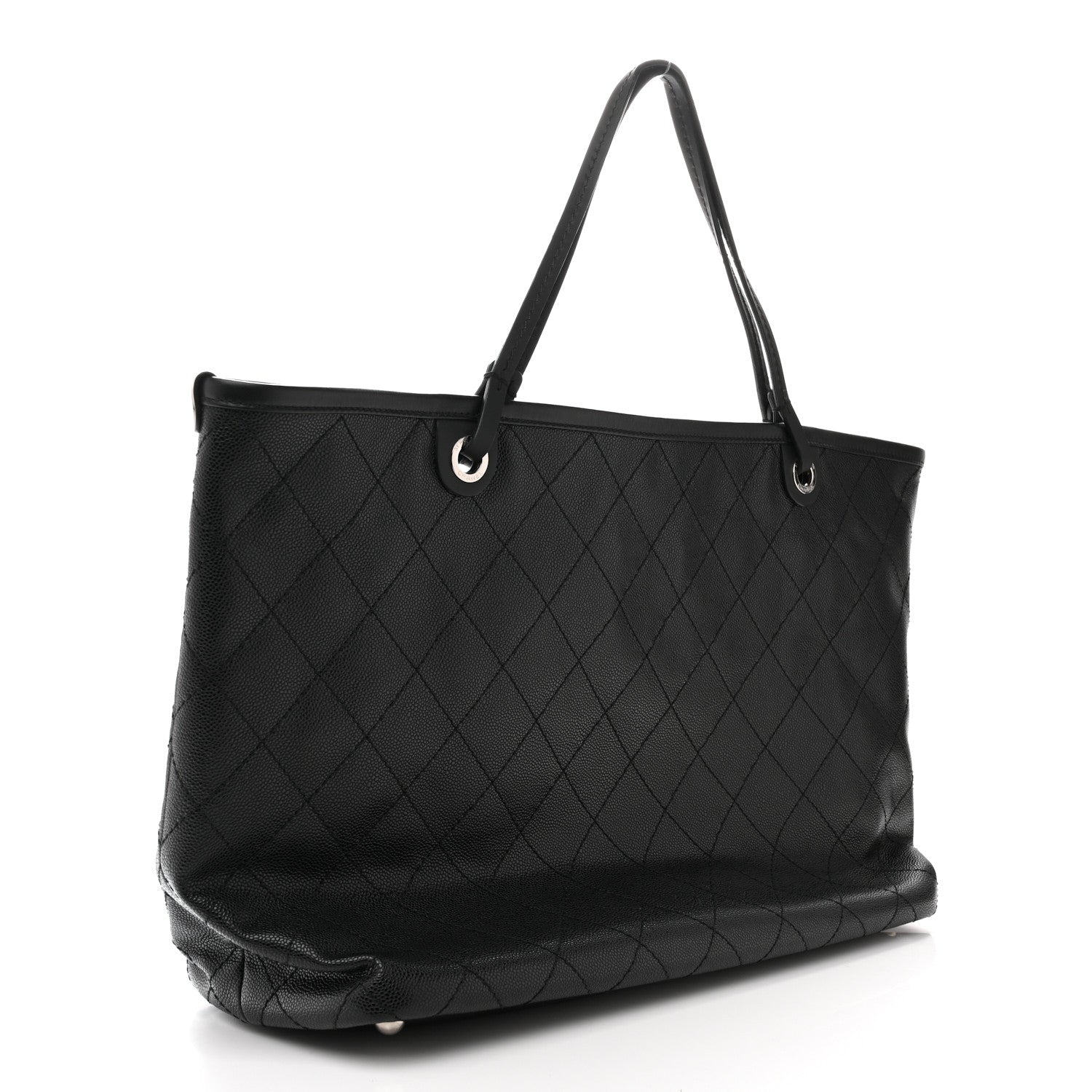 Chanel Grained Calfskin Large Shopping Fever Tote Black 4 of 14