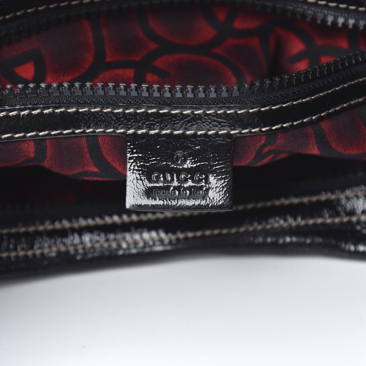 Patent Calfskin Medium Snow Glam Hobo Black