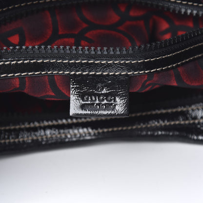 Gucci Patent Calfskin Medium Snow Glam Hobo Black 6 of 15