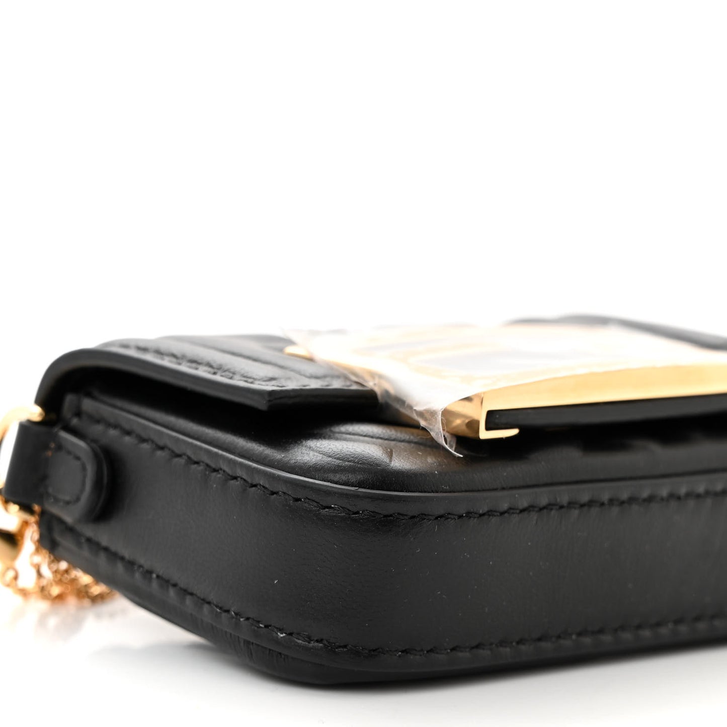 Nappa Matisse FF Embossed Nano Maxi Buckle Baguette Charm Black