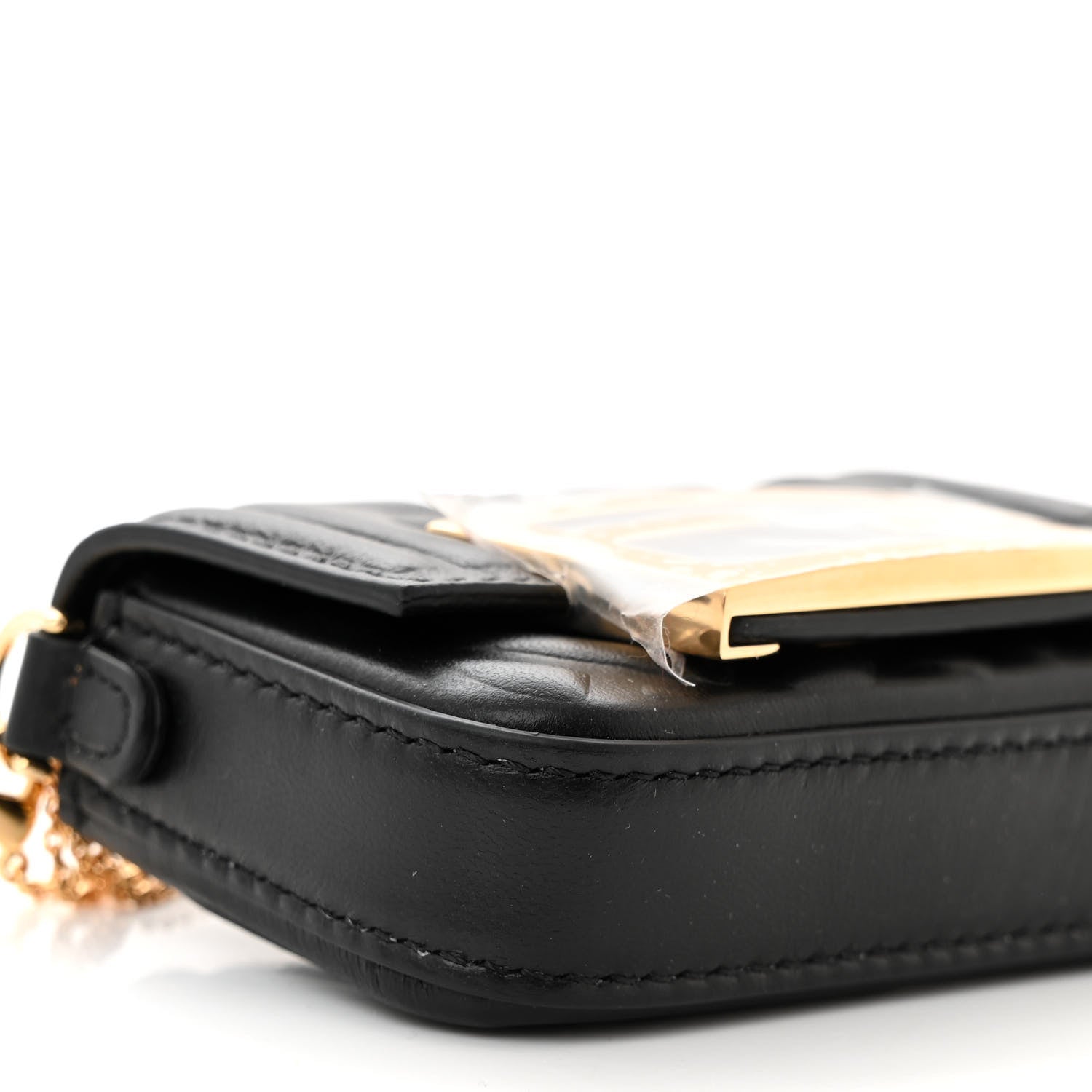 Fendi Nappa Matisse FF Embossed Nano Maxi Buckle Baguette Charm Black 8 of 10