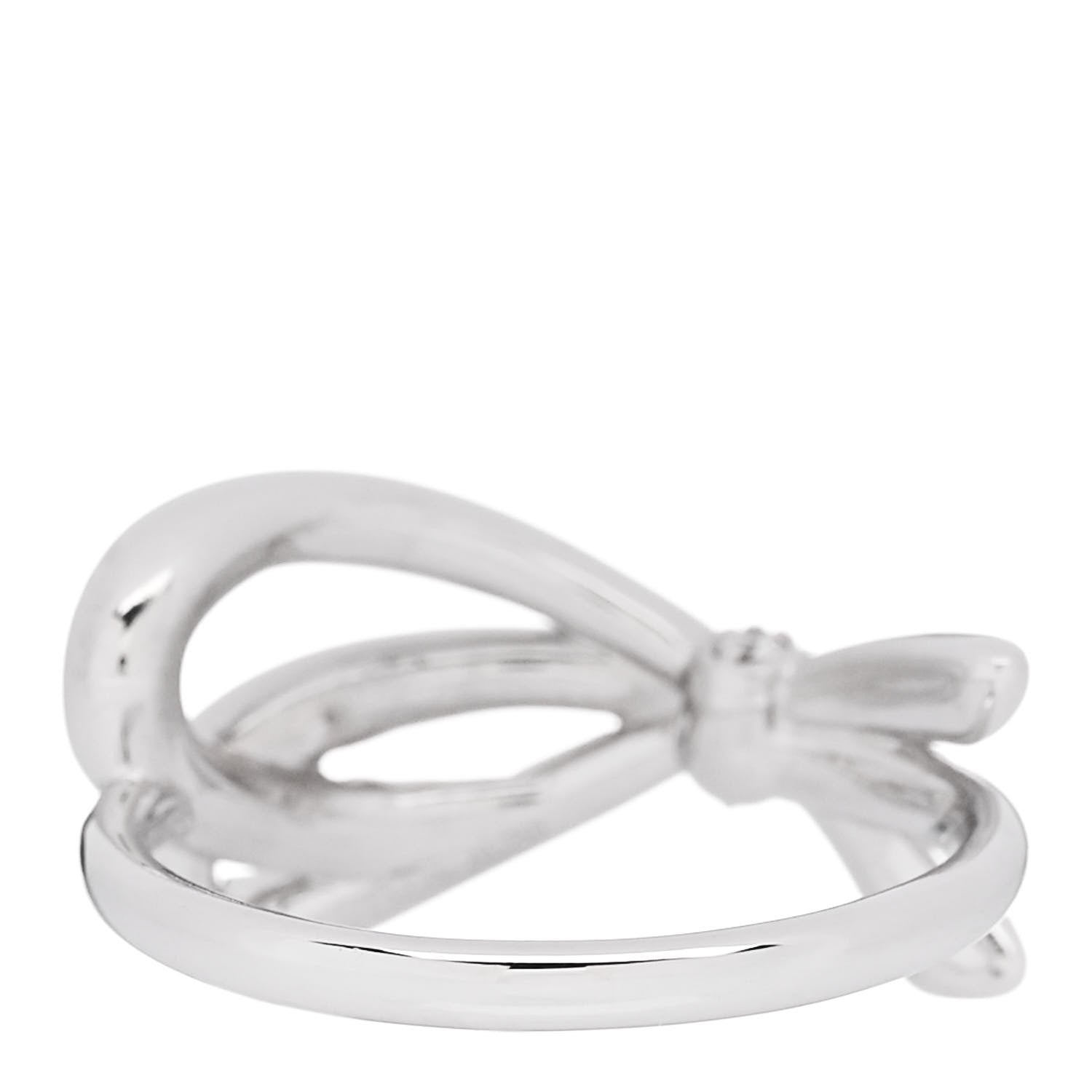 Tiffany 18K White Gold Diamond Bow Ring 49 5 3 of 5