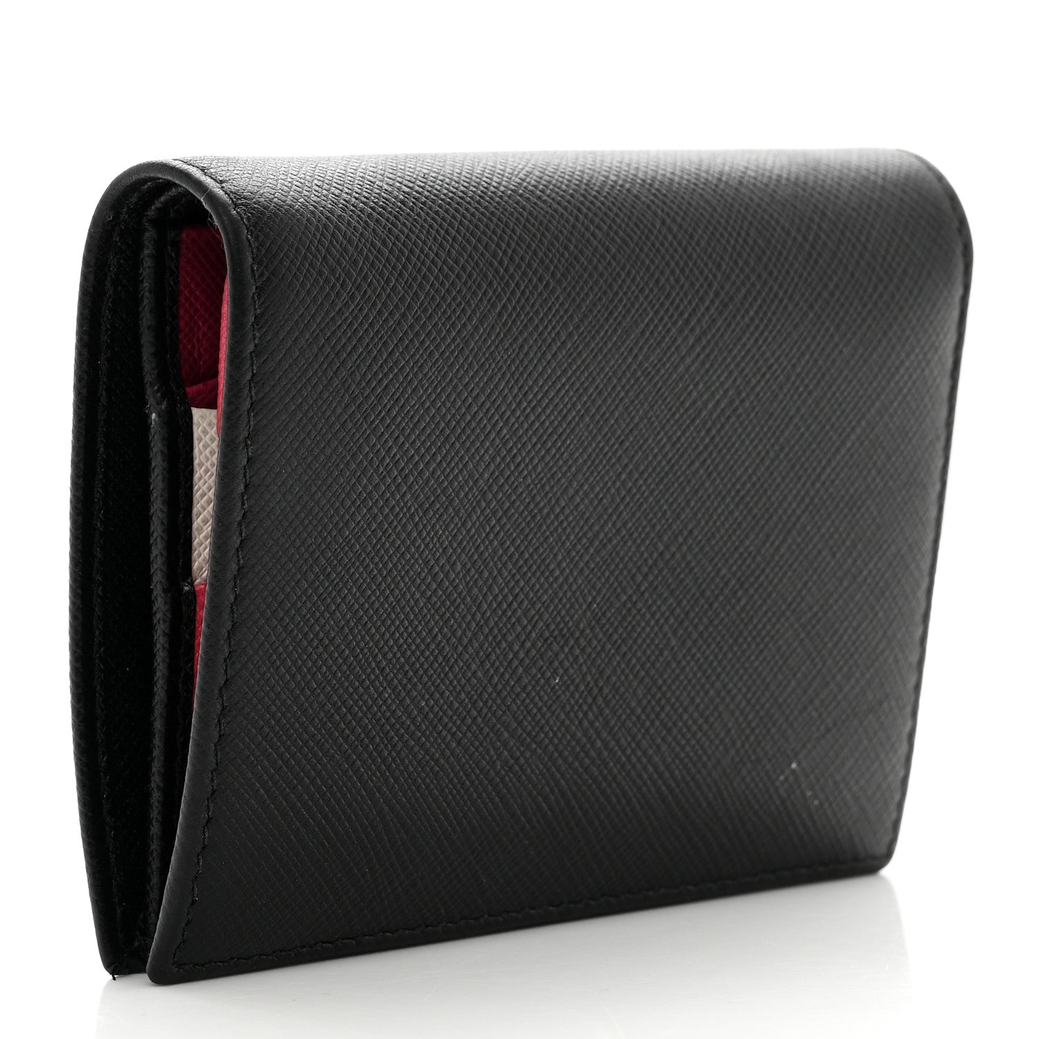 Prada Saffiano Metal Bi-Fold Wallet Black 3 of 8