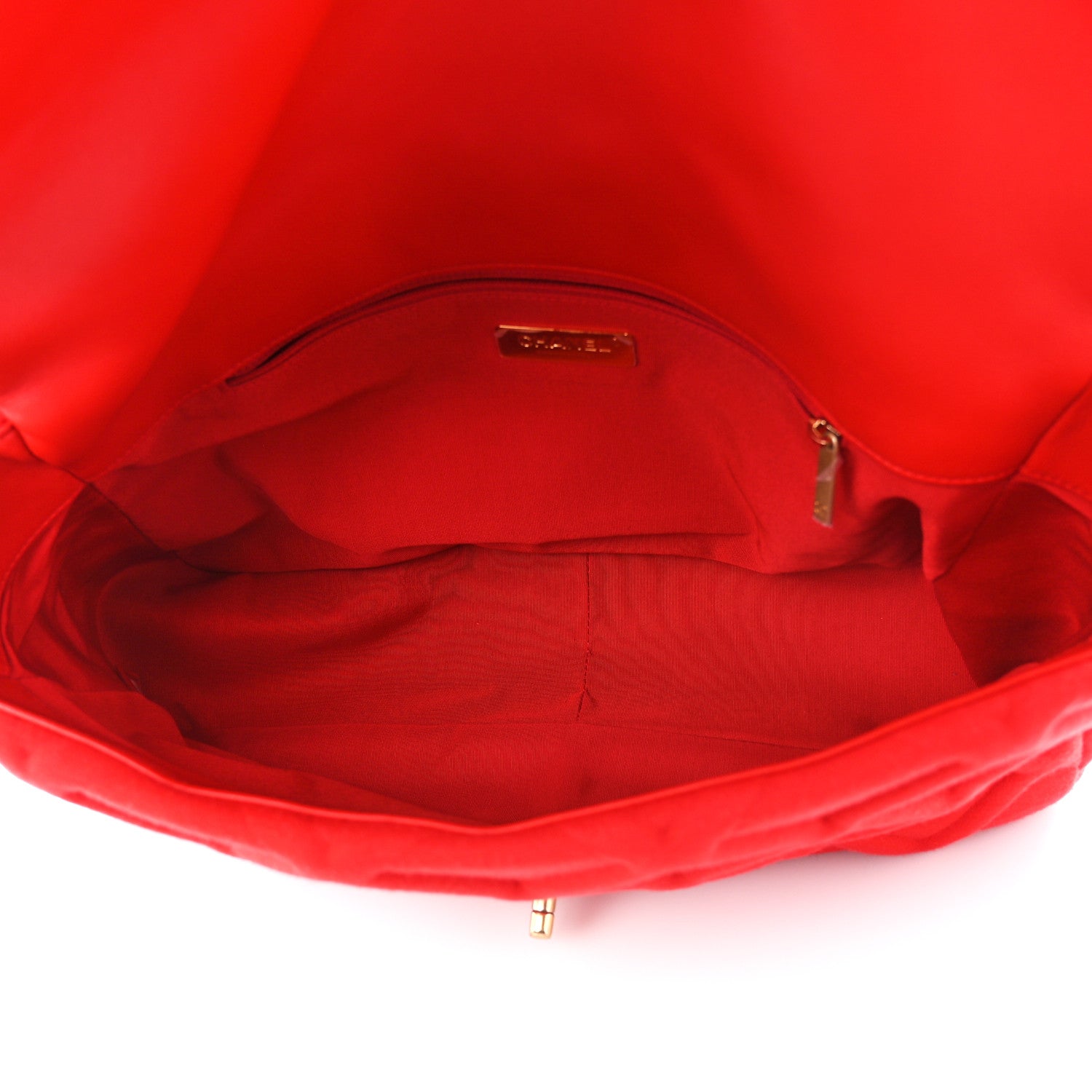 Chanel Jersey Lambskin Quilted Maxi Chanel 19 Flap Red 5 of 10