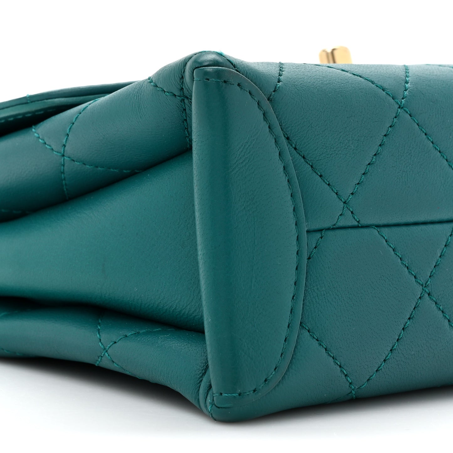 Lambskin Quilted Small Trendy Spirit Top Handle Bag Green