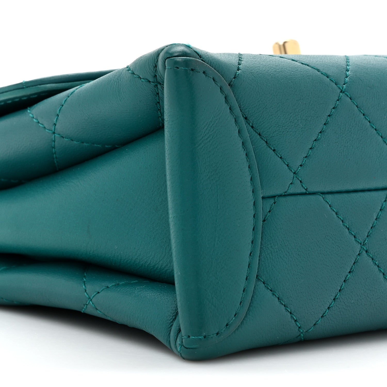 Chanel Lambskin Quilted Small Trendy Spirit Top Handle Bag Green 11 of 14