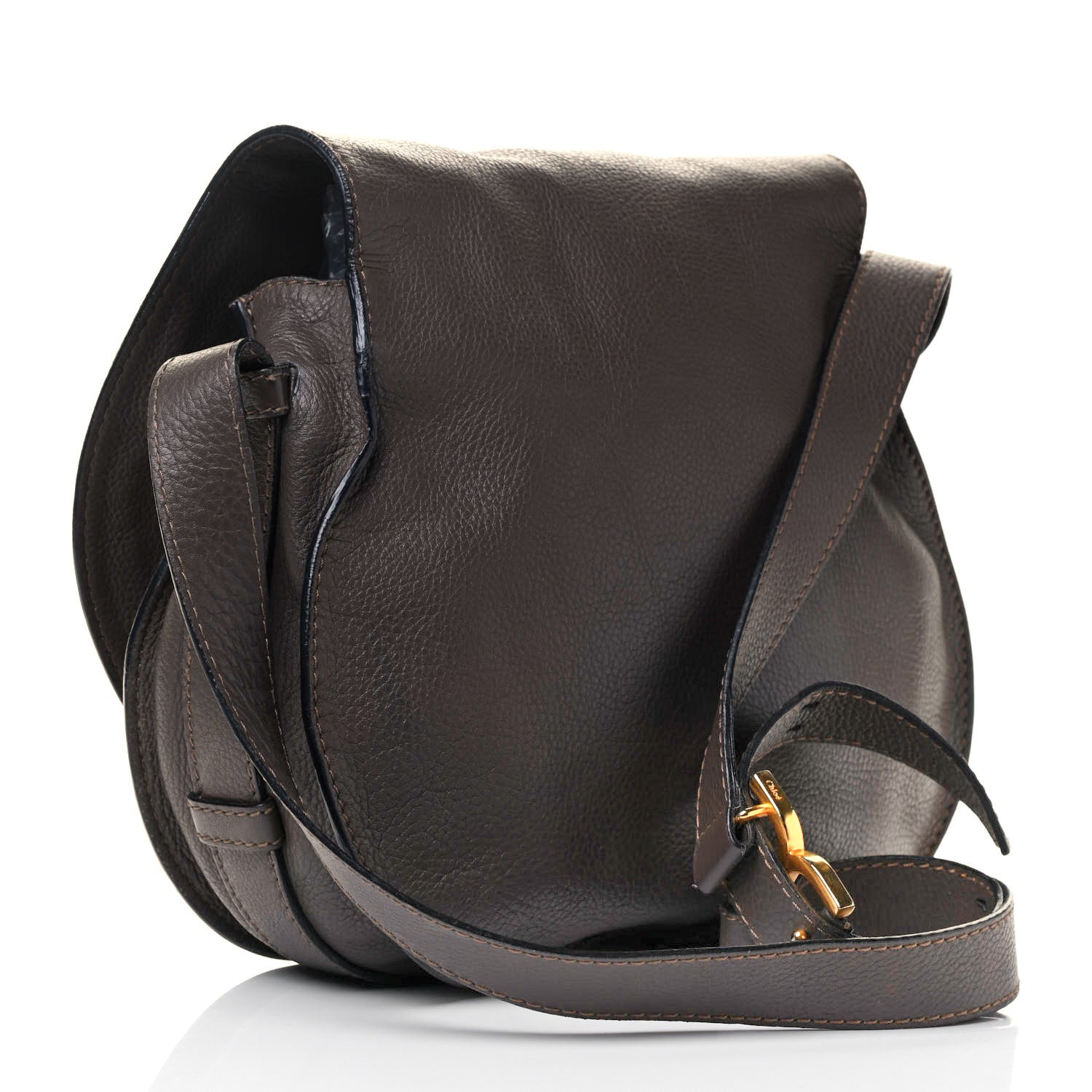 Chloe Calfskin Medium Marcie Round Crossbody Bag Truffle 2 of 5