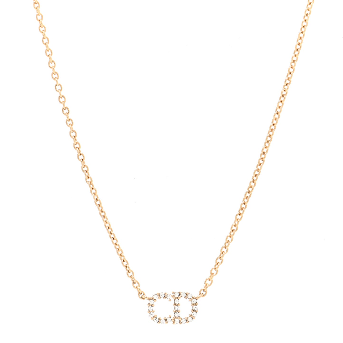 Metal Crystal Clair D Lune Necklace Gold