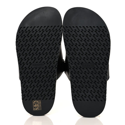 Hermes Calfskin Womens Chypre Sandals 36.5 Black 5 of 8