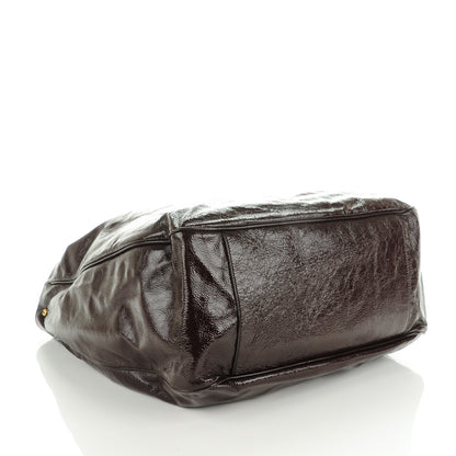Saint Laurent Textured Patent Large Roady Hobo Bordeaux 4 of 7