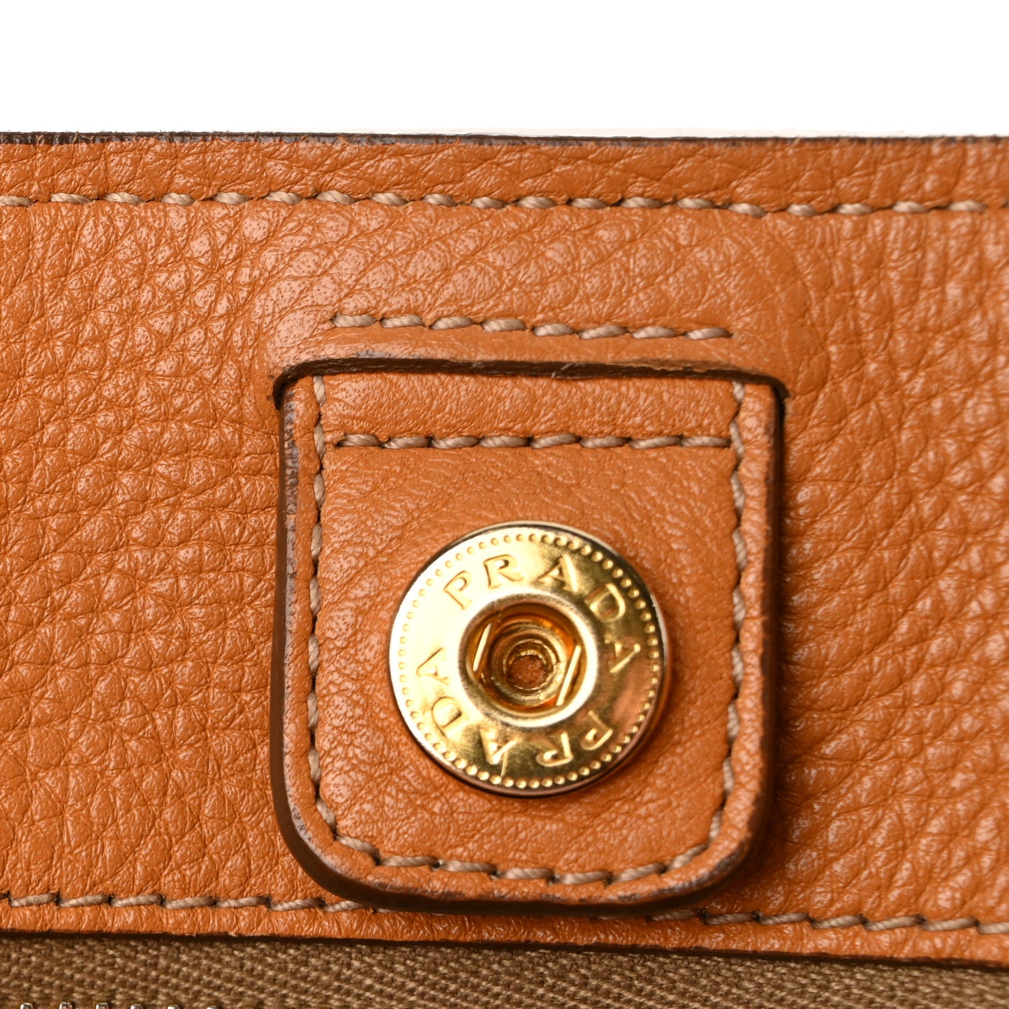 Vitello Daino Side Zip Shopper Tote Caramel