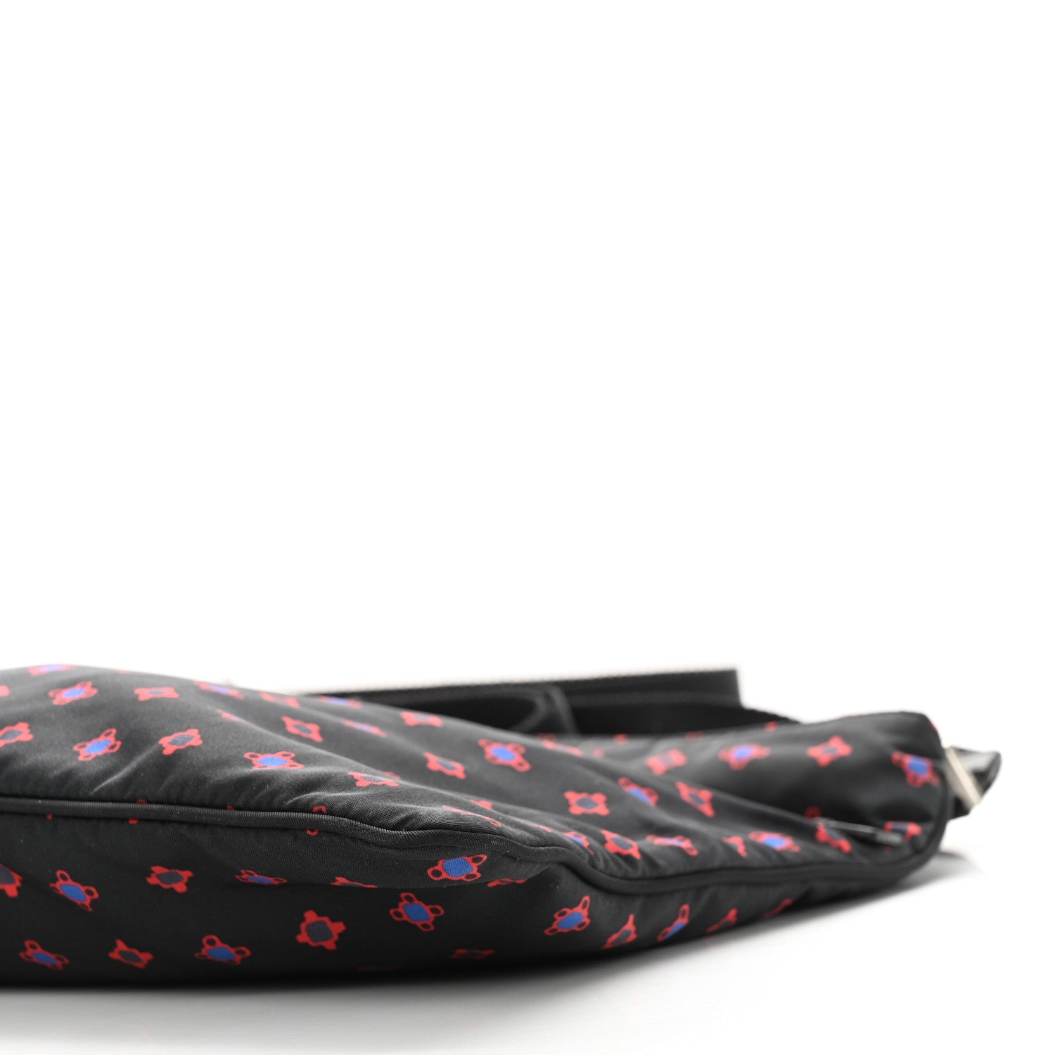 Prada Tessuto Stampato Nylon Flat Messenger Bag Black 9 of 9