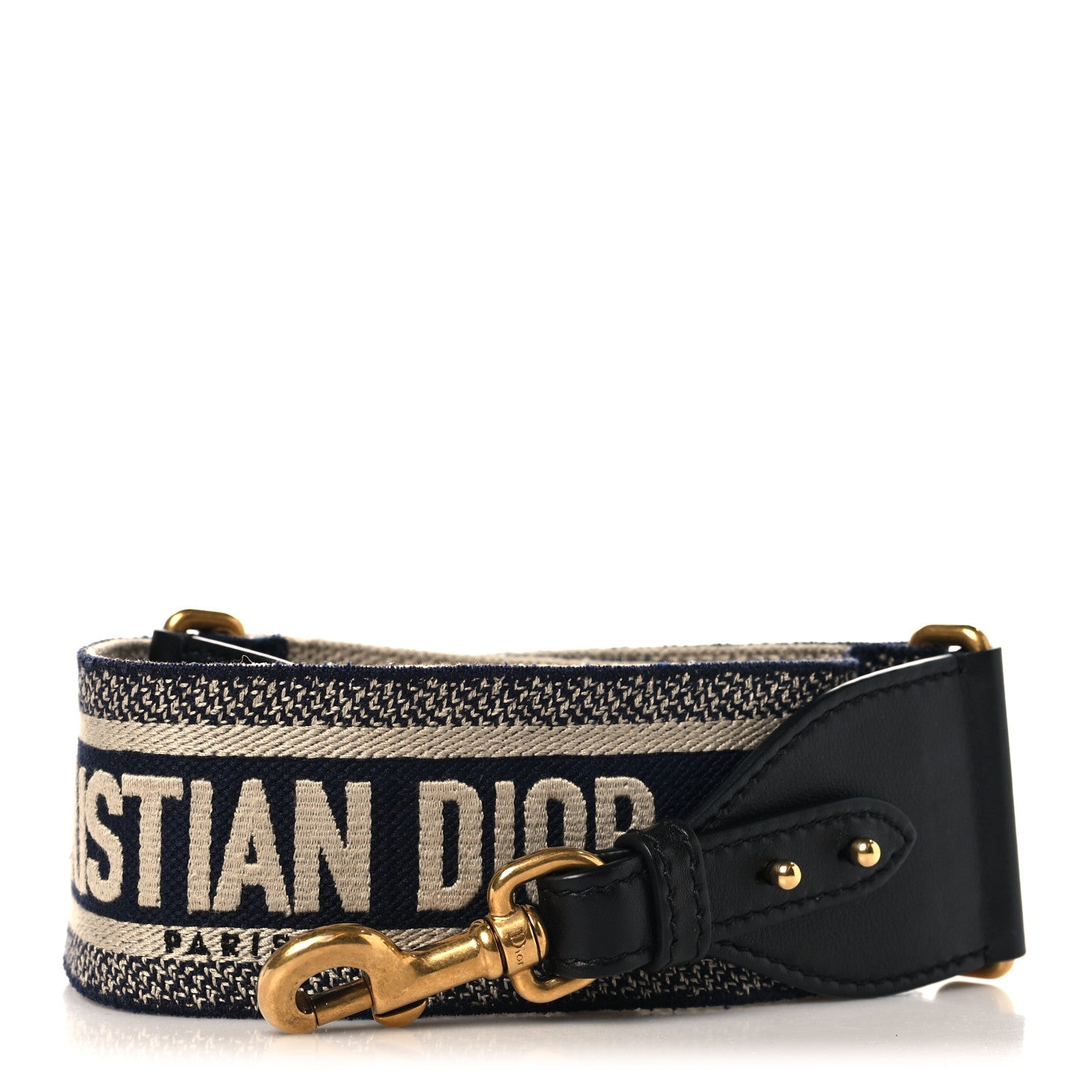 Christian Dior Canvas Embroidered Shoulder Strap Blue 1 of 4