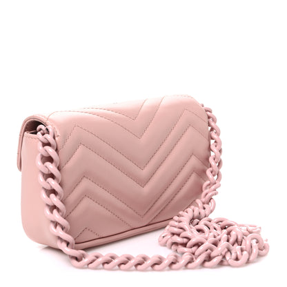 Gucci Calfskin Matelasse Monochrome GG Marmont Chain Belt Bag Perfect Pink 3 of 10