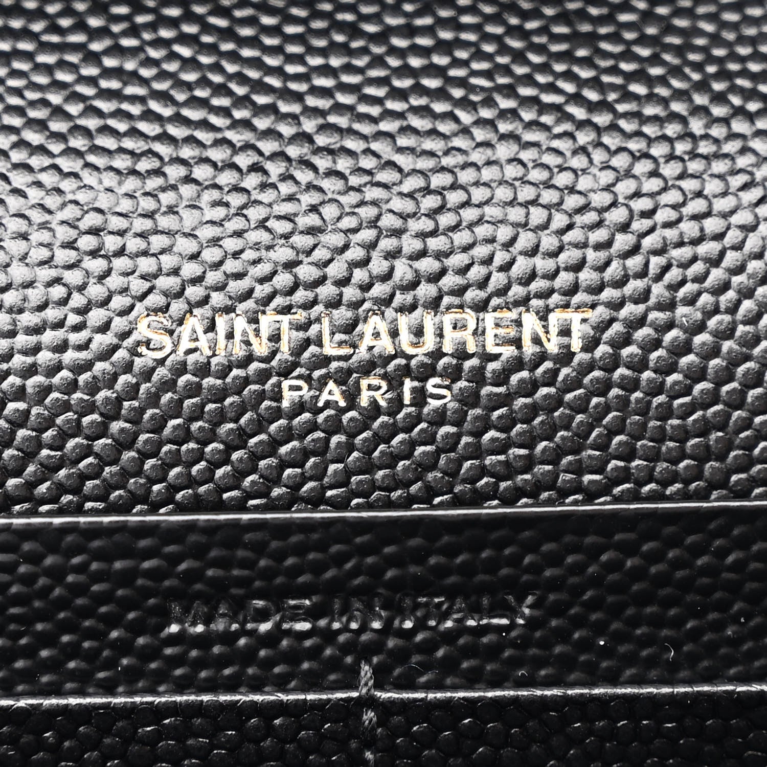 Saint Laurent Grain De Poudre Matelasse Chevron Monogram Chain Wallet Black 7 of 13