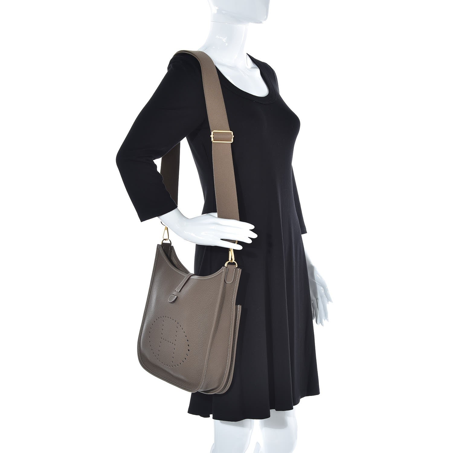 Hermes Taurillon Clemence Evelyne III PM Etoupe 2 of 7