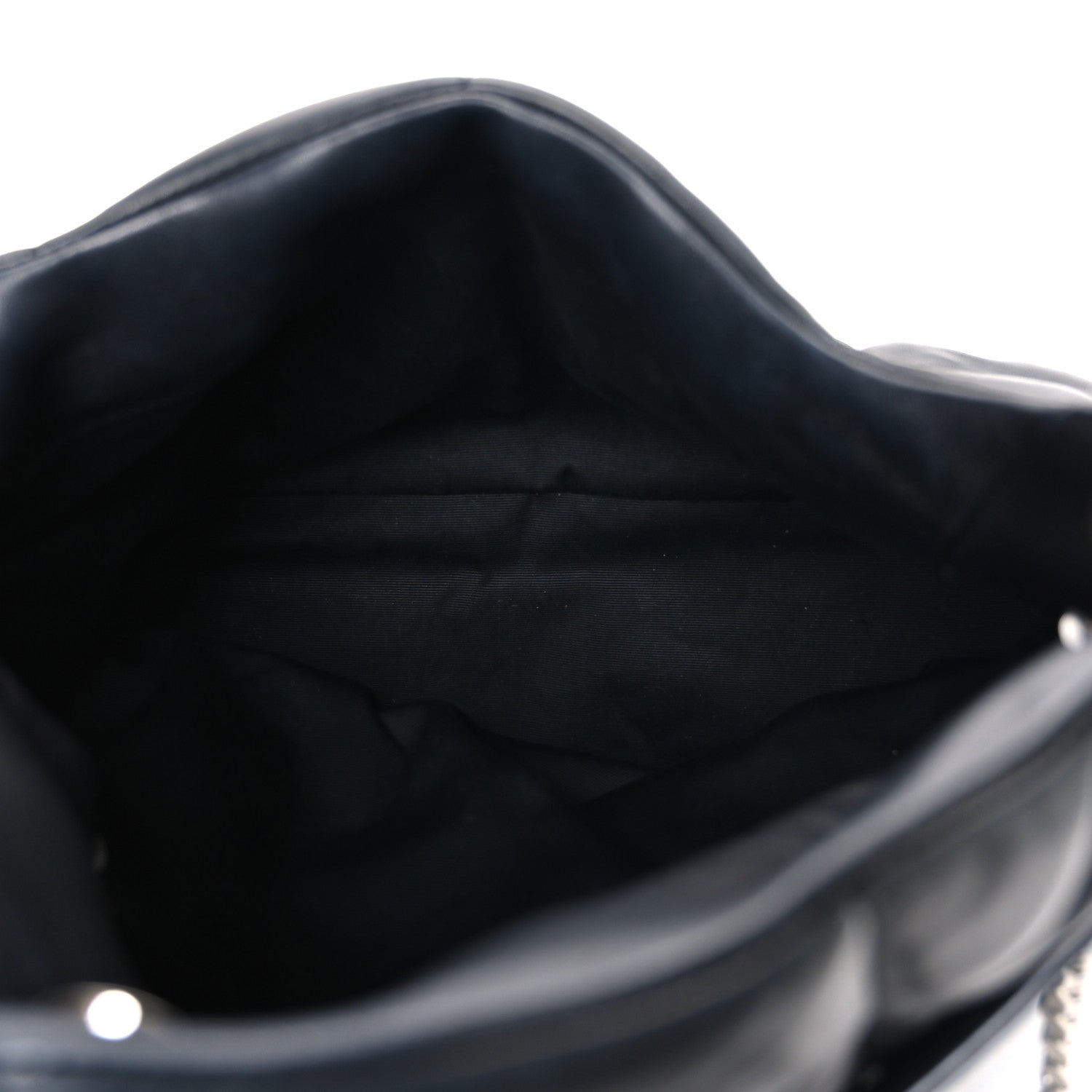 Saint Laurent Lambskin Quilted Medium Loulou Puffer Monogram Chain Satchel Black 5 of 10