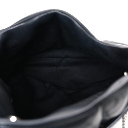 Saint Laurent Lambskin Quilted Medium Loulou Puffer Monogram Chain Satchel Black 5 of 10