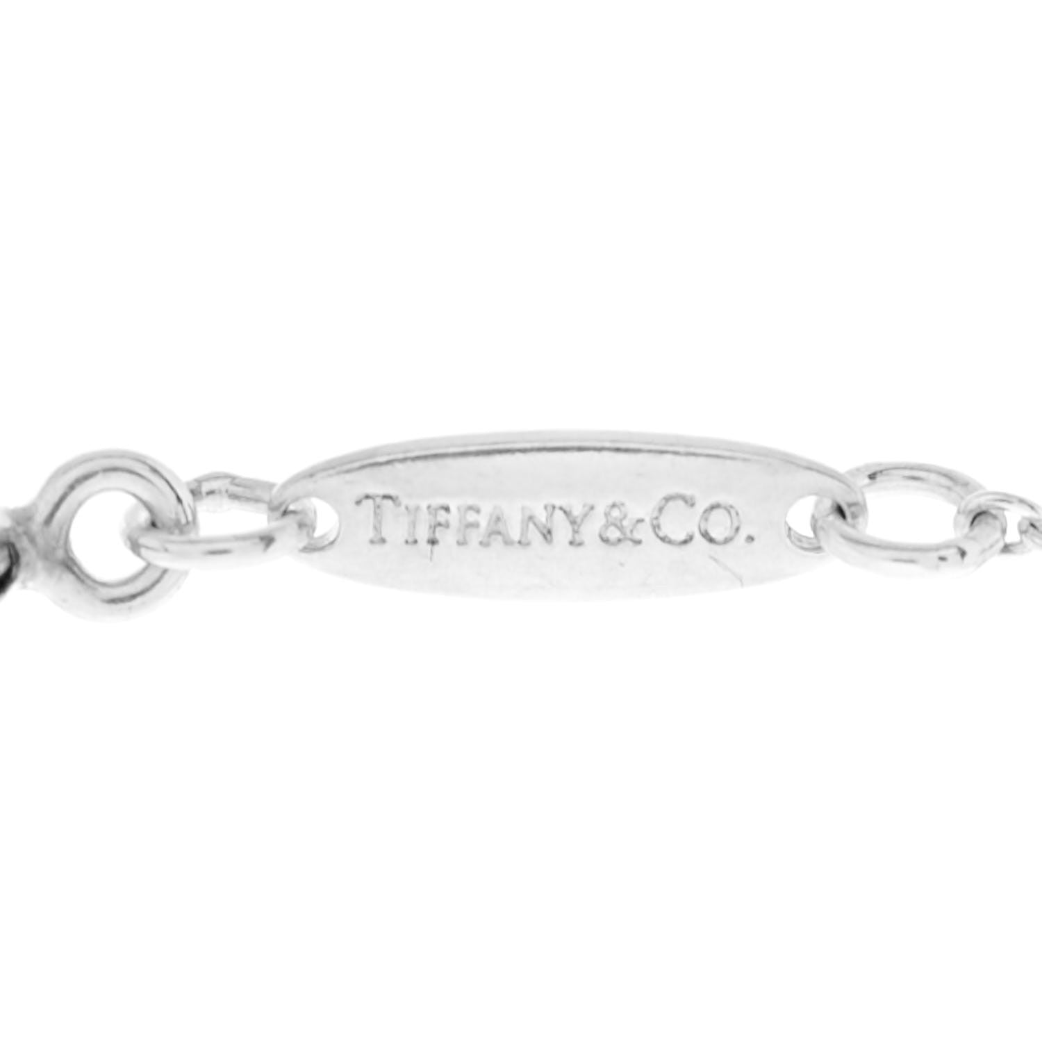 Tiffany Sterling Silver Diamond 16mm Elsa Peretti Open Heart Pendant Necklace 5 of 7