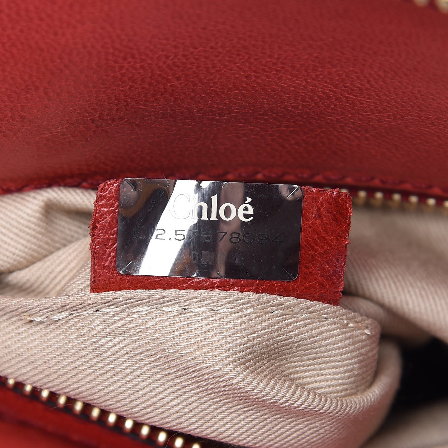 Chloe Lambskin Large Heloise Satchel Vermillion Red 7 of 20